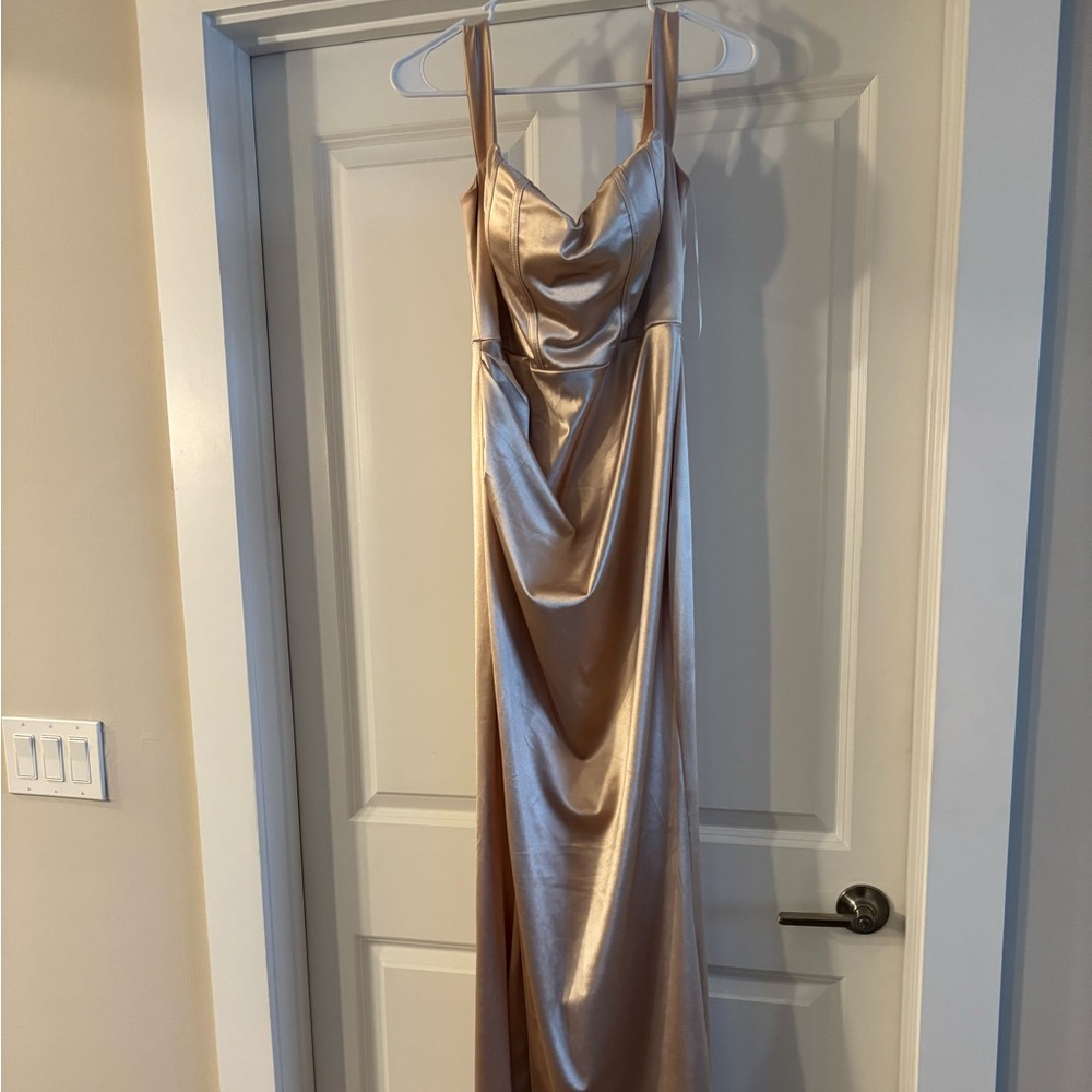 Champagne formal evening prom dress